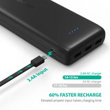 Portable Charger 32000 RAVPower 32000mAh Battery Pack 6A Output, USB Power Banks for iPhone Xs, iPhone X, Galaxy and More (3-Port, 2.4A Input, Triple iSmart 2.0 USB)
