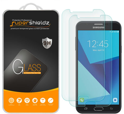Supershieldz [2-Pack] for Samsung Galaxy J7 (2017) Tempered Glass Screen Protector, Anti-Scratch, Anti-Fingerprint, Bubble Free, Lifetime Replacement