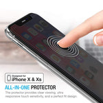 Maxboost Privacy Glass Screen Protector for iPhone Xs & iPhone X 2018 2017 (3 Packs) Tempered Glass for Apple iPhone Xs X Anti-Spy/Scratch/Fingerprint (Work with Most case) Easy Install - 3 Pack