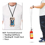 SHANSHUI Cell Phone Lanyard, Silicone Case Finger Ring Stand Stretchy Holder with Detachable Neck Strap Compatible with iPhone X XS SE 5s 5 6 7 8 Plus and Most Smart Phones (Black)