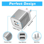 USB Wall Charger, X-EDITION 4-Pack 10.5W/2.1A Universal 2-Port USB Wall Plug Power Adapter for Phone X, 8/8 Plus 7/7 Plus, 6/6 Plus 6S, Pad, Samsung Galaxy S5 S6 S7 Edge, Nexus, LG, HTC (Gray)