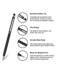 Stylus Pens innhom Stylus Pen for Touch Screens iPad iPhone Tablets Samsung Kindle and Black Ink Ballpoint Pens-2 in 1 Stylists Pens 12 Pack 1 Year Warranty
