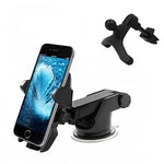 2 in 1 Car Phone Holder, Wuedozue Universal Dashboard Air Vent Car Cell Phone Mount with 360 Rotating[Adjustable Distance] Windshield Cradle for iPhone XS/X/8/7/ Samsung Galaxy S9 and More (Black)