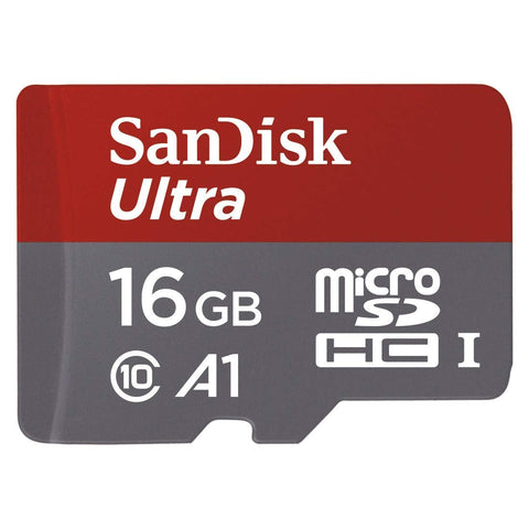 SanDisk 16GB Ultra microSDXC UHS-I Memory Card with Adapter - 98MB/s, C10, U1, Full HD, A1, Micro SD Card - SDSQUAR-016G-GN6MA
