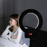 10" Selfie Ring Light 3200K-6500K for Webcam YouTube Video and Makeup,Dimmable LED Camera Light with Adjustable Tripod Stand,Mirror Cell Phone Holder Desktop LED Lamp