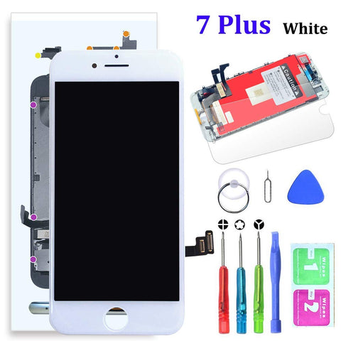 SZRSTH Compatible with iPhone 7 Plus Screen Replacement White 5.5 Inch LCD Display with 3D Touch Screen Digitizer Frame Full Assembly Include Full Free Repair Tools Kit+Instruction+Screen Protector