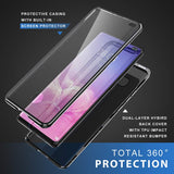 Samsung Galaxy S10 Plus Case, ZHIKE Magnetic Adsorption Case Front and Back Tempered Glass Full Screen Coverage One-Piece Design Flip Cover for Samsung Galaxy S10 Plus (Clear Black)