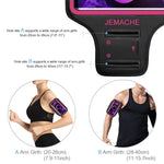 Galaxy S10/S9/S8 Armband, JEMACHE Gym Run/Jog/Exercise Workout Arm Band for Samsung Galaxy S10/S9/S8/S7 Edge with Key/Card Holder (Rosy)