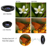 iPhone Lens, Cell Phone Lens Kit-Super Wide Angle Lens, Super Macro Lens, Fisheye Lens, Starburst Lens, CPL Lens, Kaleidoscope Lens, Telephoto Lens, Wide Angle Lens, Macro Lens, 11 in 1 Camera Lens