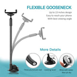 Car Phone Mount, Newward 2 Clamps Long Arm Universal Windshield Dashboard Cell Phone Holder for iPhone X 8 7 Plus 6 6s Plus 5s SE,Samsung Galaxy S9 S8 S7 S6 S5 Note,Google,LG and Other Smartphones
