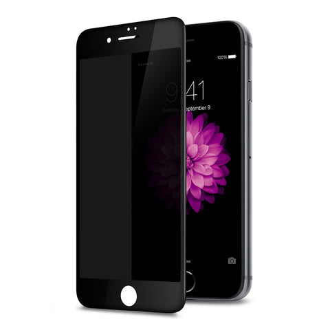 TECHO Privacy Screen Protector for iPhone 8 Plus 7 Plus, Anti Spy 9H Tempered Glass, Edge to Edge Full Cover Screen Protector [Anti-Fingerprint] [Full Coverage] (Black)