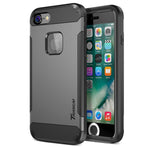 Trianium iPhone 7 Case [Duranium Series] Heavy Duty Ultra Protective Hard Cover Shock Absorption w/Built-in Screen Protector+ Holster Belt Clip Kickstand for Apple iPhone 7 2016 -Gunmetal (TM000181)