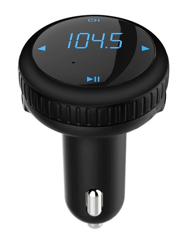 Wireless in-Car Bluetooth FM Transmitter & Car Charger,Radio Adapter Hands-Free Car Kit, Car MP3 Player with Dual USB Port Supports SD Card (BT69Black)