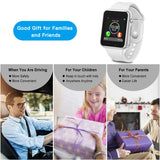 Smart Watch Bluetooth Fitness Tracker Qidoou Android iOS Compatible Smartwatch of SIM SD Card Slot, Waterproof Pedometer Sleep Calorie Monitor Call/Message Music Clock for Men Women Kids (White)