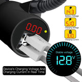 Cigarette Lighter Car Mount,3-In-1 Wireless Charging&Car Phone Holder&Dual USB Charger,LED Display Voltage Current for Samsung Galaxy Note9 S9 S8 Plus,iPhone X/XR/XS Max/8 Plus QI-Enabled Phone[Black]