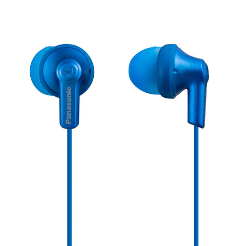 Panasonic ErgoFit in-Ear Earbud Headphones RP-HJE120-AA (Metallic Blue) Dynamic Crystal-Clear Sound, Ergonomic Comfort-Fit