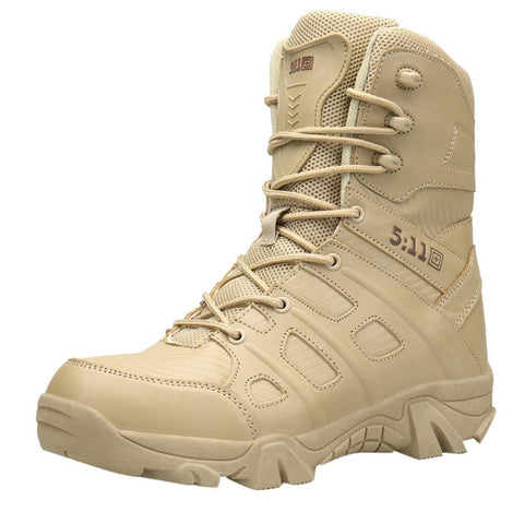 HOSOME Men Military Boots Comfortable Non-Slip Wear-Resistant Combat Hiking Outdoor Shoes Lace-up Desert Boots