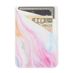 Phone Card Holder uCOLOR PU Leather Wallet Pocket Credit Card ID Case Pouch 3M Adhesive Sticker on Phone Samsung Galaxy Android Smartphones(fit for 4.7" Phone or Above) (Pastel Marble)