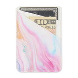 Phone Card Holder uCOLOR PU Leather Wallet Pocket Credit Card ID Case Pouch 3M Adhesive Sticker on Phone Samsung Galaxy Android Smartphones(fit for 4.7" Phone or Above) (Pastel Marble)