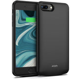 Battery Case for iPhone 7 Plus/8 Plus/6 Plus/6s Plus,5500mAh Portable Protective Charging Case Compatible with iPhone 7 Plus/8 Plus/6 Plus/6s Plus (5.5 inch) Rechargeable Extended Battery (Black)