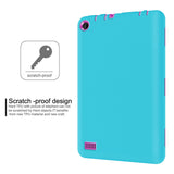 Hocase Fire 7 2015 Tablet Case - Shockproof Raised Edges Screen Protection Silicone Rubber Bumper Hard Protective Case For Amazon Fire 7 Tablet (For 2015 5th Generation Only) - Sky Blue/Deep Pink