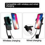 Cigarette Lighter Car Mount,3-In-1 Wireless Charging&Car Phone Holder&Dual USB Charger,LED Display Voltage Current for Samsung Galaxy Note9 S9 S8 Plus,iPhone X/XR/XS Max/8 Plus QI-Enabled Phone[Black]