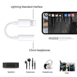 Lighting to 3.5mm Headphone Adapter Jack AUX Cable Compatible with X/Xs/Xs Max/XR 7/8/8Plus iOS 10/11/12 Plug and Play 2Pack