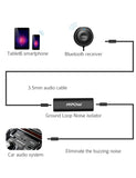Mpow MBR2 Bluetooth Car Kits for Hands-Free Calling, Bluetooth Receiver/Bluetooth Aux Adapter 3 in 1 with Dual USB Car Charger & Ground Loop Noise Isolator for Car Audio System (HFP/HSP/A2DP/AVRCP)