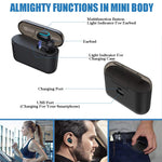 Eleproof Bluetooth Earpiece, Bluetooth 5.0 Wireless Earbud 100-Hour Playing Time Mini Single Bluetooth Earbud with Portable Charging Case Invisible Car Bluetooth Headset for Hands-free Calls (One Pcs)