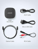 Anker Soundsync A3341 Bluetooth 2-in-1 Transmitter and Receiver, with Bluetooth 5, HD Audio with Lag-Free Synchronization, and AUX/RCA/Optical Connection for TV and Home Stereo System