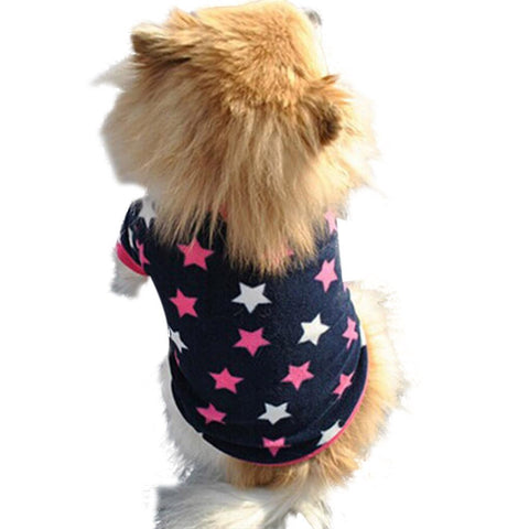 Howstar Pet Clothes, Puppy Star Print Shirts Doggie Apparels Soft Warm Costume (Blue, M)