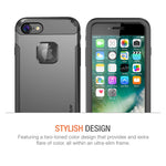 Trianium iPhone 7 Case [Duranium Series] Heavy Duty Ultra Protective Hard Cover Shock Absorption w/Built-in Screen Protector+ Holster Belt Clip Kickstand for Apple iPhone 7 2016 -Gunmetal (TM000181)