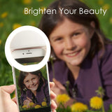 Selfie Ring Light for Phone Camera Photography Video, BatteryPowered Clip White