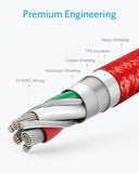 Anker Powerline+ USB-C to USB-A [10ft], Double-Braided Nylon Fast Charging Cable, for Samsung Galaxy S10/ S9 / S9+ / S8 / S8+ / Note 8, iPad Pro 2018, MacBook, LG V20 / G5 / G6, and More(Red)