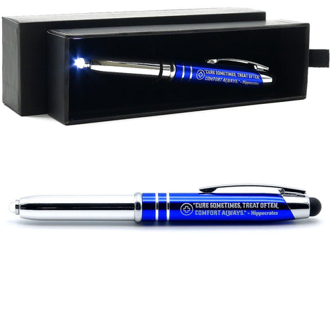Nurse Gift Pen with Flashlight, Stylus, and Writing Tip - Engraved with Inspirational Quote - Medical Office Gift for Male Female Nurses Nursing Students Nurse Practitioner