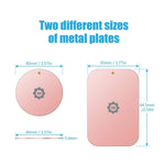 Mount Metal Plate with Adhesive for Magnetic Cradle-Less Mount -X4 Pack 2 Rectangle and 2 Round (Compatible with WizGear mounts) (Rose Gold)