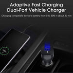 Adaptive Fast Charging Dual-Port Car Charger with USB Type C Charger Cable Compatible Samsung Galaxy S9 / S9+ / S8 / S8 Plus/Active/Note 8 / Note 9 and More