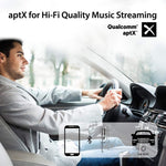 Avantree Handsfree Wireless Headset & Car Bluetooth Receiver 2-in-1, Hands Free Earpiece with Extended Mic for Clear Calling, aptX Wireless Audio Music Adapter with 3.5mm Aux for Car Stereo - Ego
