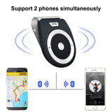 Bluetooth Car Speaker Auto On Off, Aigital Wireless in-Car Speakerphone Support Siri, Google Assistant for Hands-Free Talking, Music Playing&GPS Compatible with All Smartphones Connect Two Phones