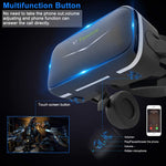 [ 2019 New Version ] Upgraded & Lightweight Virtual Reality Headset with Stereo Headphone,Eye Protected HD Vr Headset with Remote Controller for 3D Movies and Games