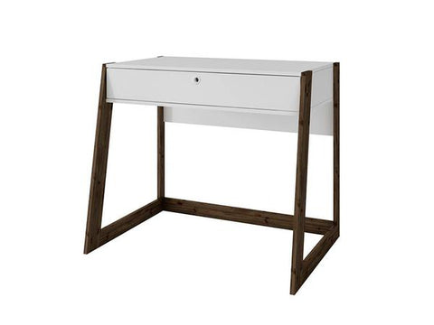 Mesa de computadora con pie de madera, Brv moveis