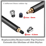 Bargains Depot Capacitive Stylus/Styli 2-in-1 Universal Touch Screen Pen for All Touch Screen Tablets/Cell Phones with 20 Extra Replaceable Soft Rubber Tips (4 Pieces, Black/Blue/Purple/Green)
