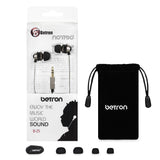 Betron B25 Noise Isolating in Ear Canal Headphones Earphones with Pure Sound and Powerful Bass for iPhone, iPad, iPod, Samsung Smartphones and Tablets (Black with Remote)