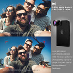 NELOMO Universal Professional HD Camera Lens Kit for Compatible with IPhone XR XS X/8/7Plus/7/6sPlus/6s, Samsung S9 Plus and Other Cellphones ( Fisheye Lens, Super Wide Angle Lens, Super Macro Lens)