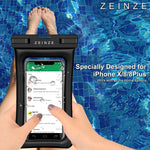 ZEINZE Floating Waterproof Case IPX8 Universal Waterproof Phone Case Bag Pouch Drg Bag iPhone 8/8Plus/7/7Plus/Samsung Galaxy S8/S7 LG V20 Google Pixel HTC10 Devices Up to 6” (Green+Pink)