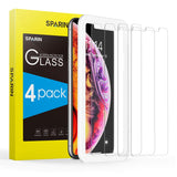SPARIN Screen Protector for iPhone Xs Max, [4 Pack] 9H Hardness Tempered Glass for iPhone Xs Max 6.5 inch [Alignment Frame] [Scratch Proof ] [Bubble Free] [High Responsive]