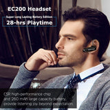 Glazata Bluetooth Headset with 28-Hrs Playtime & Noise Cancelling Mic, Wireless Earbud Headset, Bluetooth Earpiece Hands-Free for iPhone/Samsung Android Cell Phone, Driver/Trucker (Black)