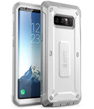 SUPCASE Galaxy Note 8 Case, Full-body Rugged Holster Case with Built-in Screen Protector for Galaxy Note 8 (2017 Release), Unicorn Beetle Shield Series - Retail Package(White/Gray)
