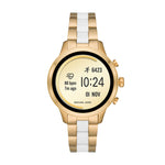 Michael Kors Access Womens Runway Touchscreen Smartwatch Stainless Steel Bracelet watch, Two tone Gold tone and white, MKT5057