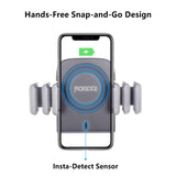 ROBOQI Automatic Wireless Car Charger, Qi-Certified Robotic Car Mount, Air Vent Phone Holder with Contact Sensor, Compatible with iPhone Xs/XS MAX/XR/X/8/8 + & Samsung Galaxy Note 9/S9/S8.